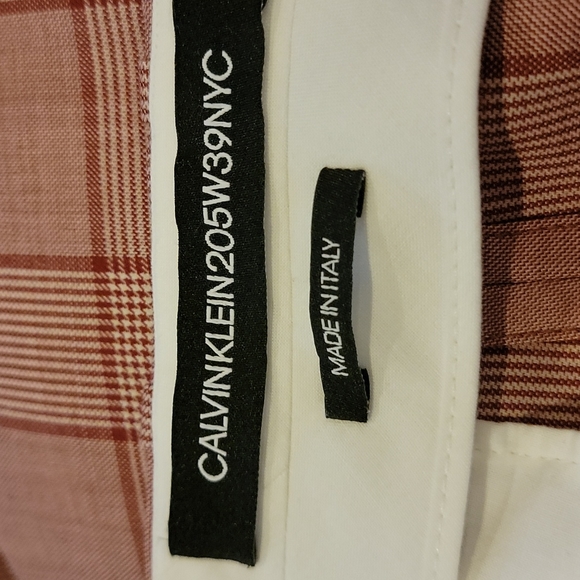 CALVIN KLEIN 205W39NYC Fluted Prince of Wales Red Plaid Mini Skirt It 44 - Picture 7 of 16